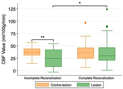 Reperfusion Into Severely Damaged Brain Tissue Is Associated With Occurrence of Parenchymal Hemorrhage for Acute Ischemic Stroke